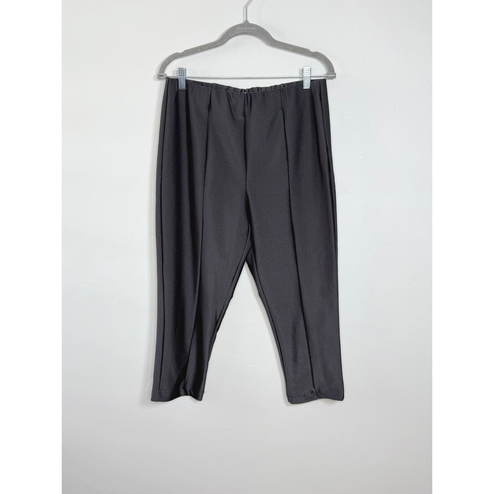 Good American Disco Boss Cropped Legging Women‎ 4(XL) Black Modern Pintuck